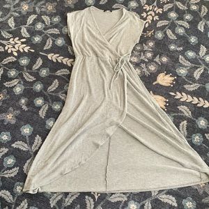 Caution to the Wind Jersey Knit Wrap Maxi Dress (Medium)